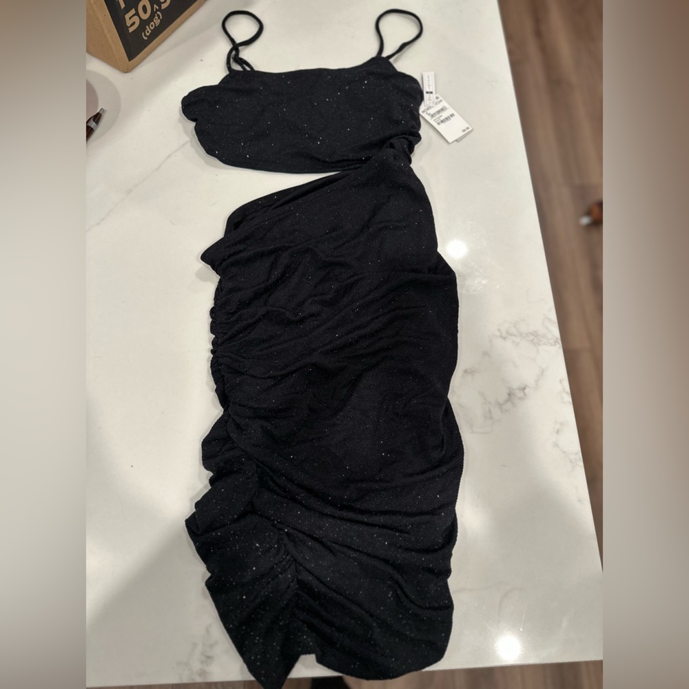 Black sparkly BP dress medium new with tags, side cut out going out dress
